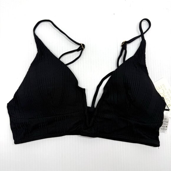 L Space Siren V-Wire Bikini Top Black XL Swimwear Swim Sexy Supportive NWT - Picture 4 of 11